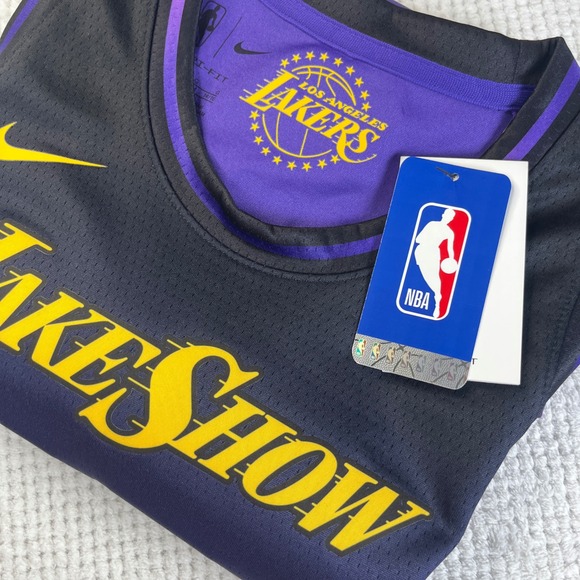 Nike LeBron James Lakers Jersey Kids Large 14-16 City Edition Purple 23 New